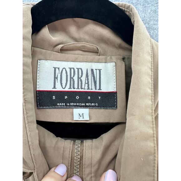 Vintage Forrani Women's sz M Khaki Sport Coat Light Jacket Drawstring Waist 90s - Picture 3 of 11